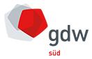 Logo GDW Süd in rot, weiß, grau