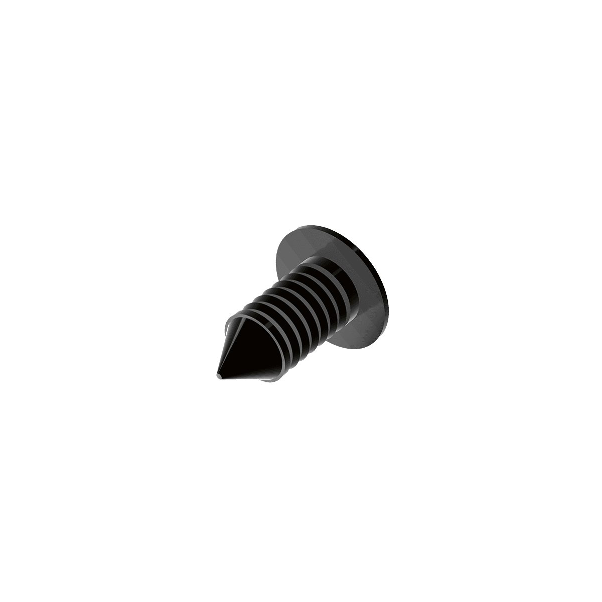Alt-Text: Ein einzelner Pine-Tree-Clip für WERO Smart Case mit konischem, geripptem Schaft und runder Basis, zum Befestigen von Inlays.