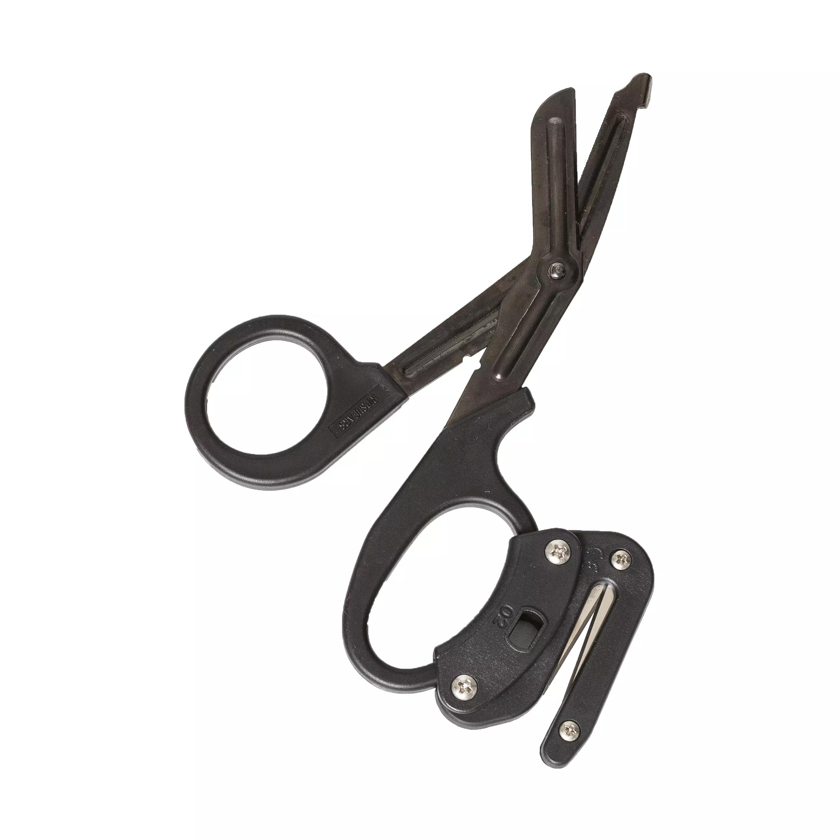 RipShears® Ripper mit Traumaschere - Schwarz, bestehend aus ergonomischer Schere und integriertem Ripper aus rostfreiem, wolframbeschichtetem Stahl