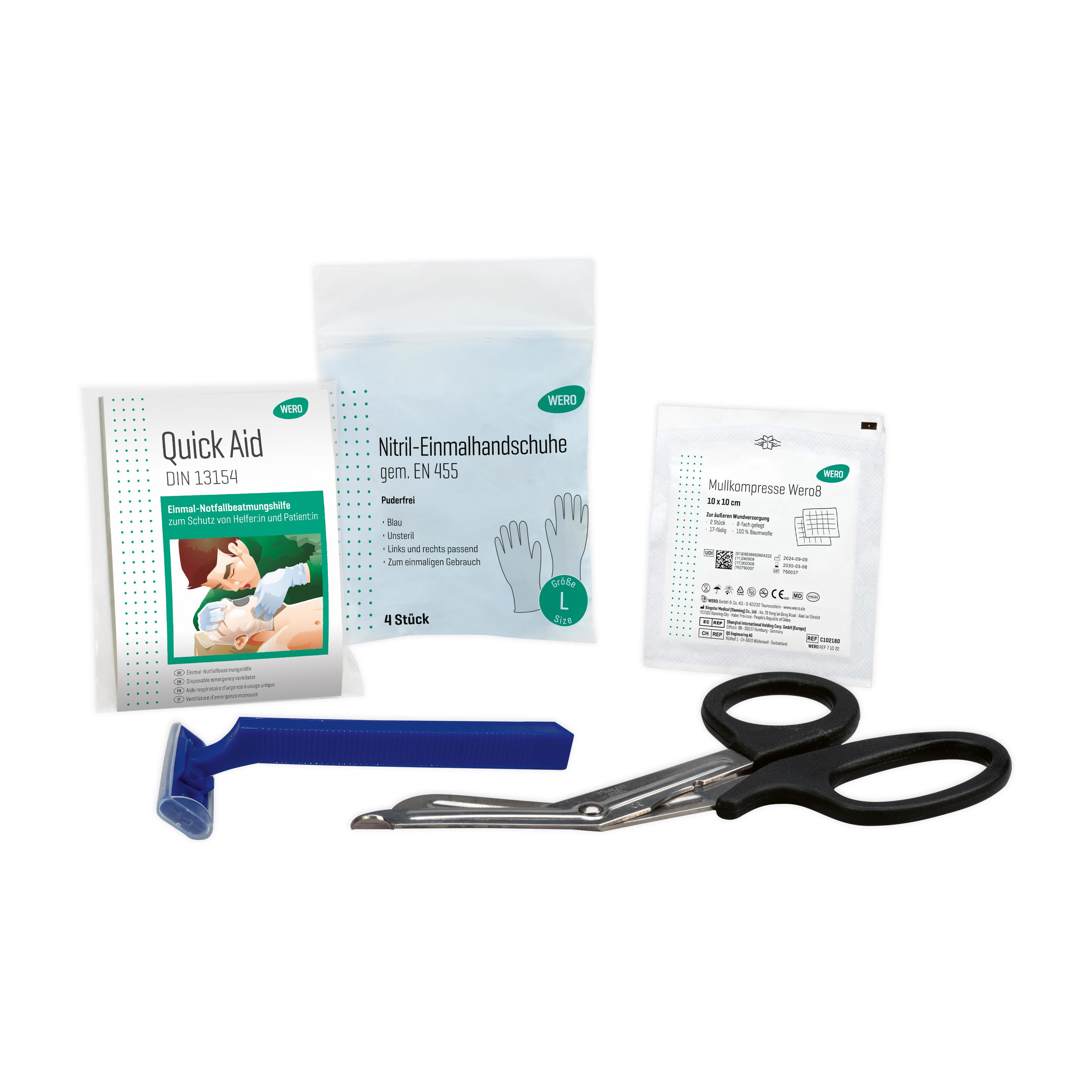 Emergency infection protection set for defibrillator