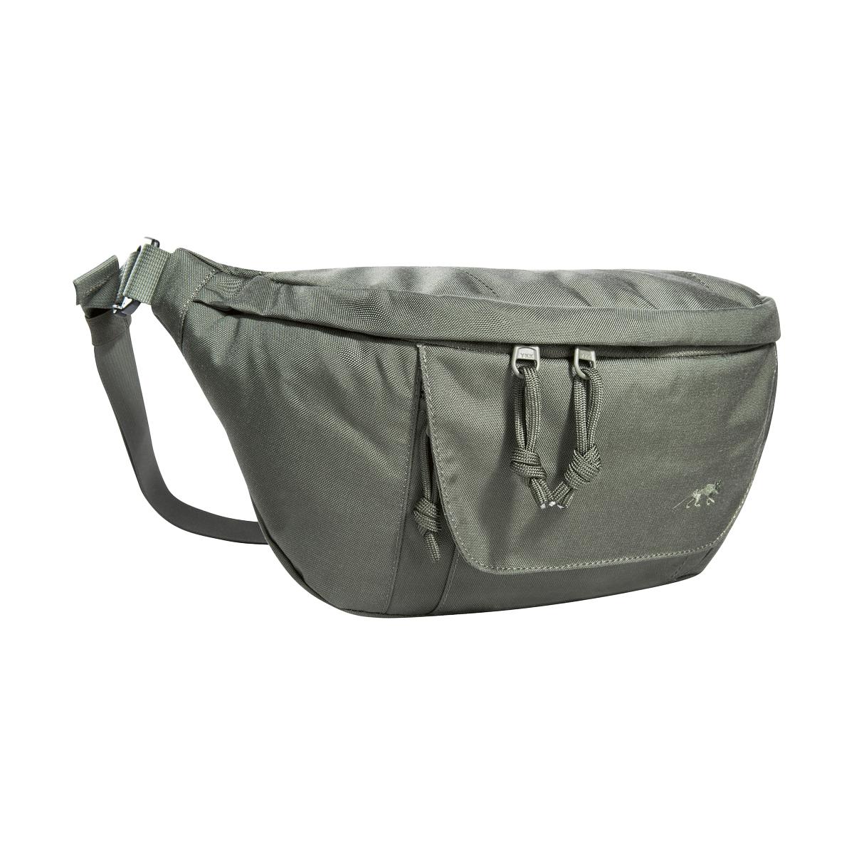 Dunkelgrüne TT Modular Hip Bag 2 IRR Hüfttasche aus CORDURA® mit MOLLE-Klett-Hauptfach, Fronttasche und abnehmbarem Schultergurt.