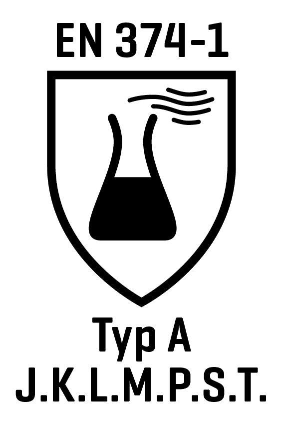Schwarzes Kolbenflaschen-Icon mit geschwungenem Hals, umgeben von Dampfwolken, auf weißem Schildhintergrund