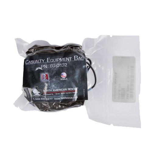 Schwarzer, versiegelter NAR Casualty Equipment Bag mit sichtbarem Herstelleretikett, für die Aufbewahrung von Ausrüstung, 15,24 x 10 cm verpackt.
