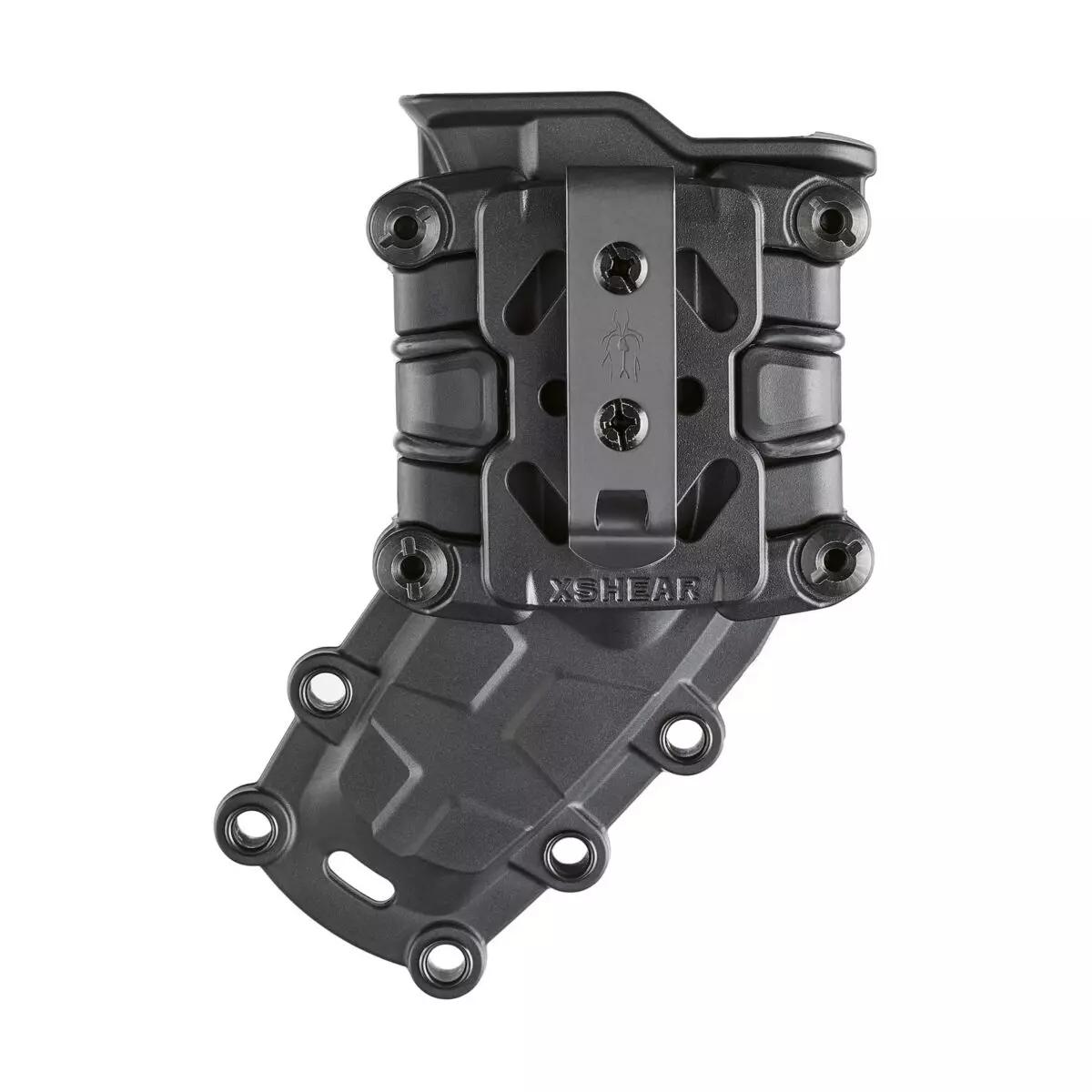XSHEAR® Gen2 Tactical Holster / Halter diagonal dargestellt mit schwarzem Trageriemen, strukturiertem Gehäuse und markantem XSHEAR-Logo seitlich.