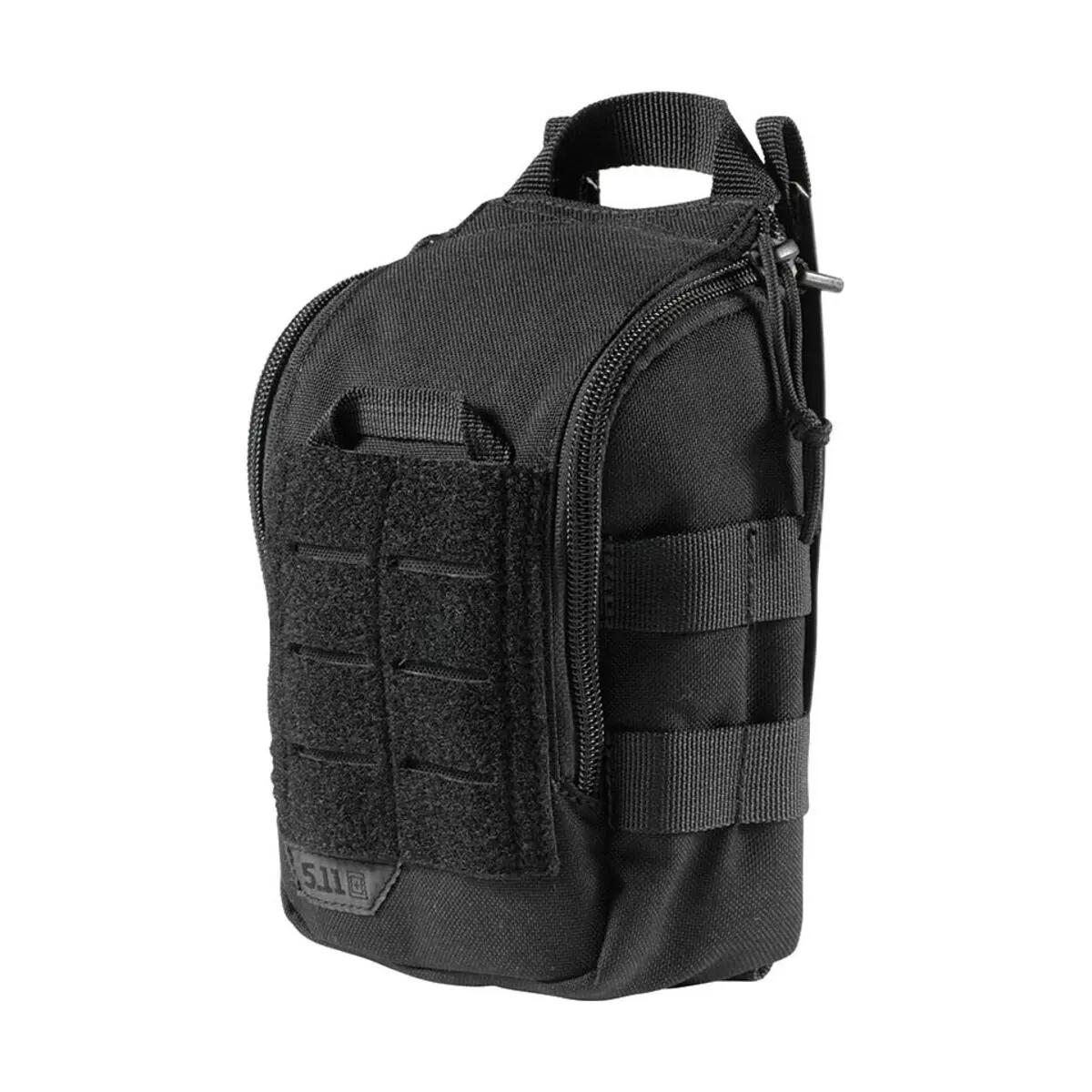5.11 UCR IFAK Pouch, leer mit Reißverschluss, verstärktem Tragegriff sowie Belüftungslöchern an der Front, schwarz, 18 x 14 x 8 cm.