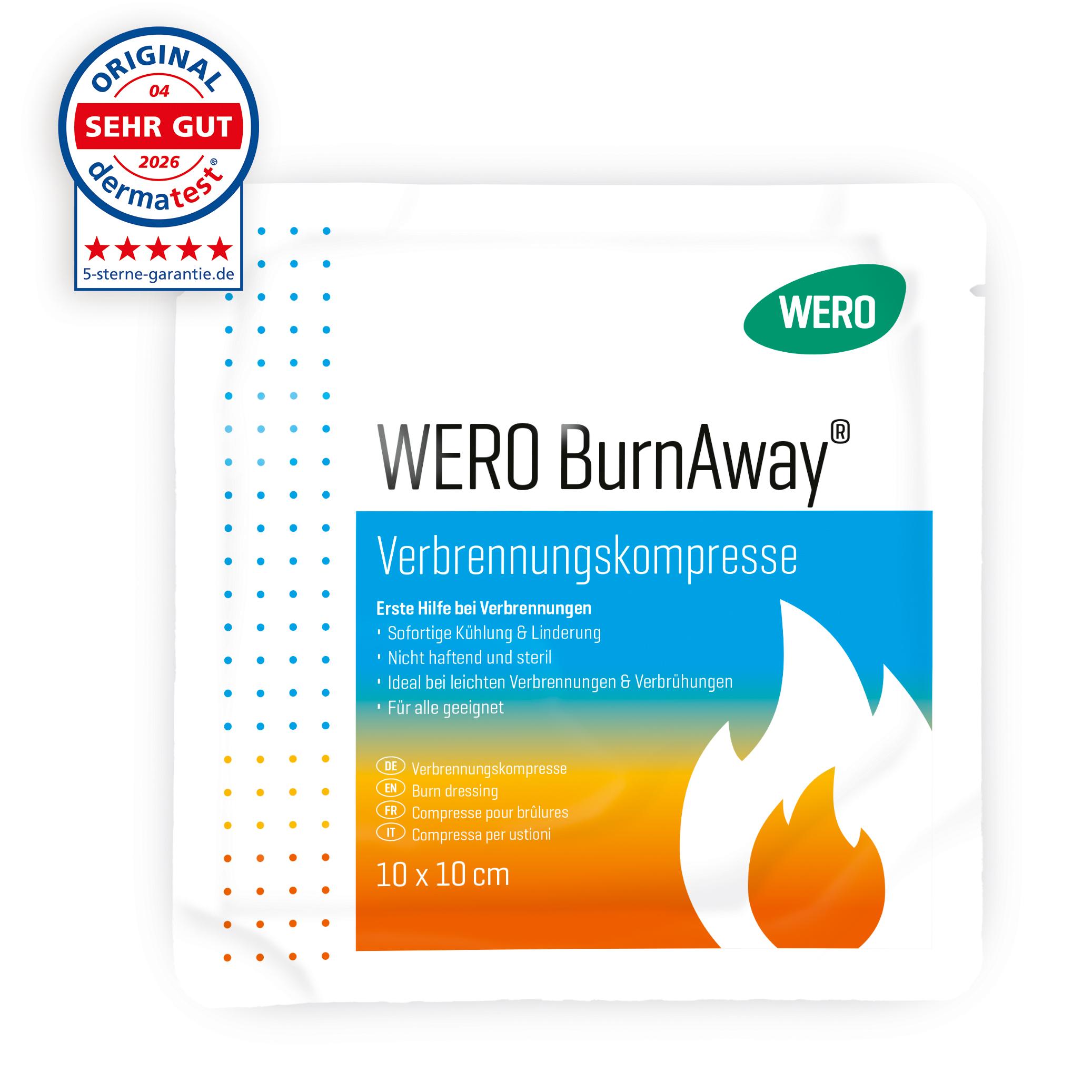 WERO BurnAway® Verbrennungskompresse - 10 x 10 cm