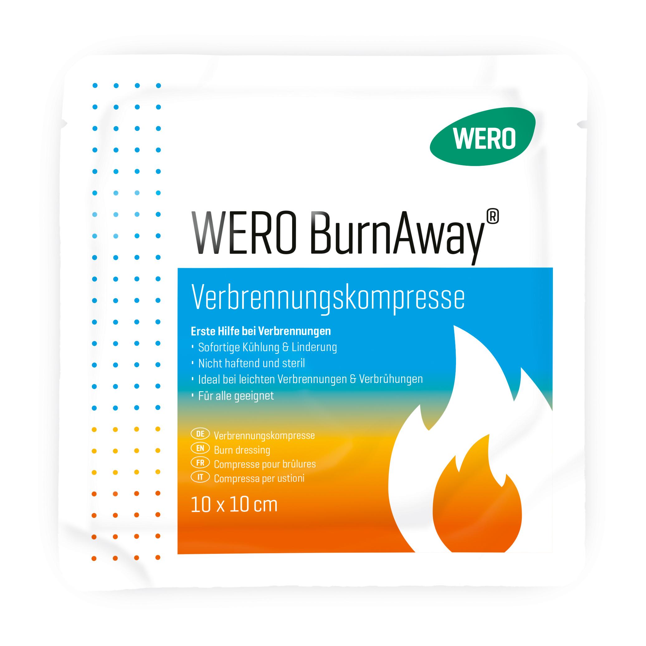 WERO BurnAway® Verbrennungskompressen - 10 x 10 cm