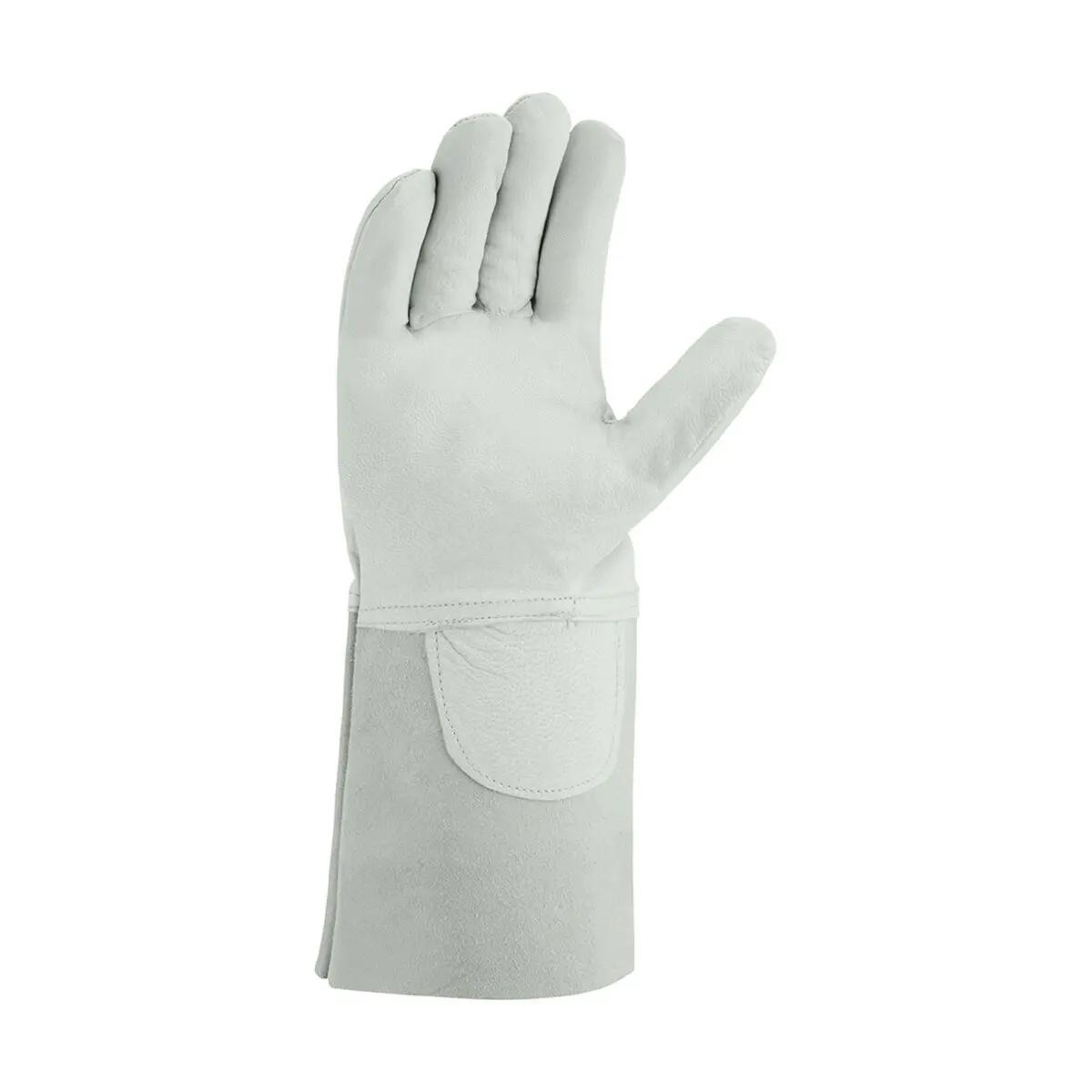 Schweißerhandschuh teXXor® PITOU in Größe 10 mit extra langer Stulpe, 5-Finger-Design und robustem, hitzebeständigem Material frontal dargestellt.