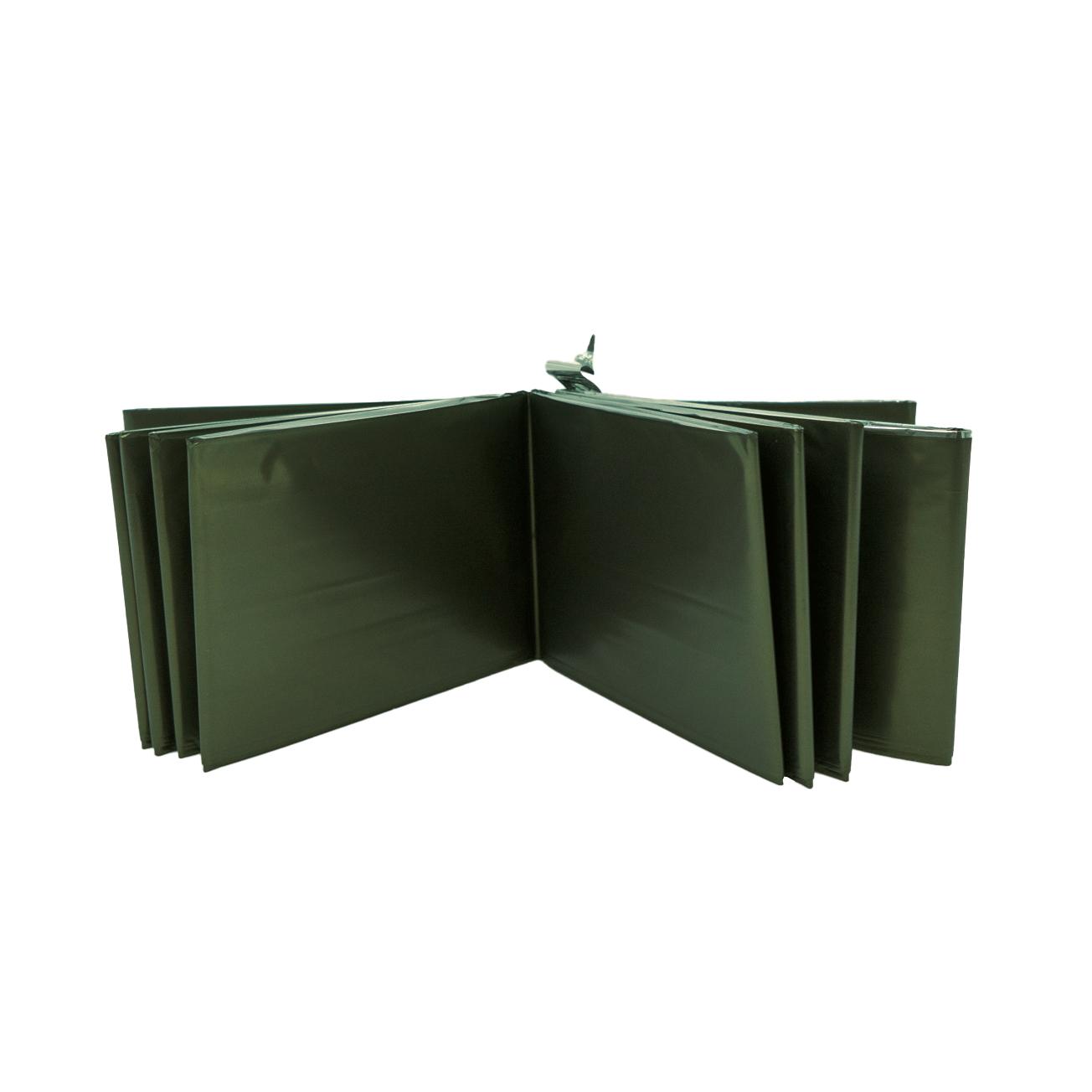 Ein zusammengefaltetes, rechteckiges Paket der WERO MED-X® Rettungsdecke aus flexiblem, leichtem Material und grüner Umreifung.