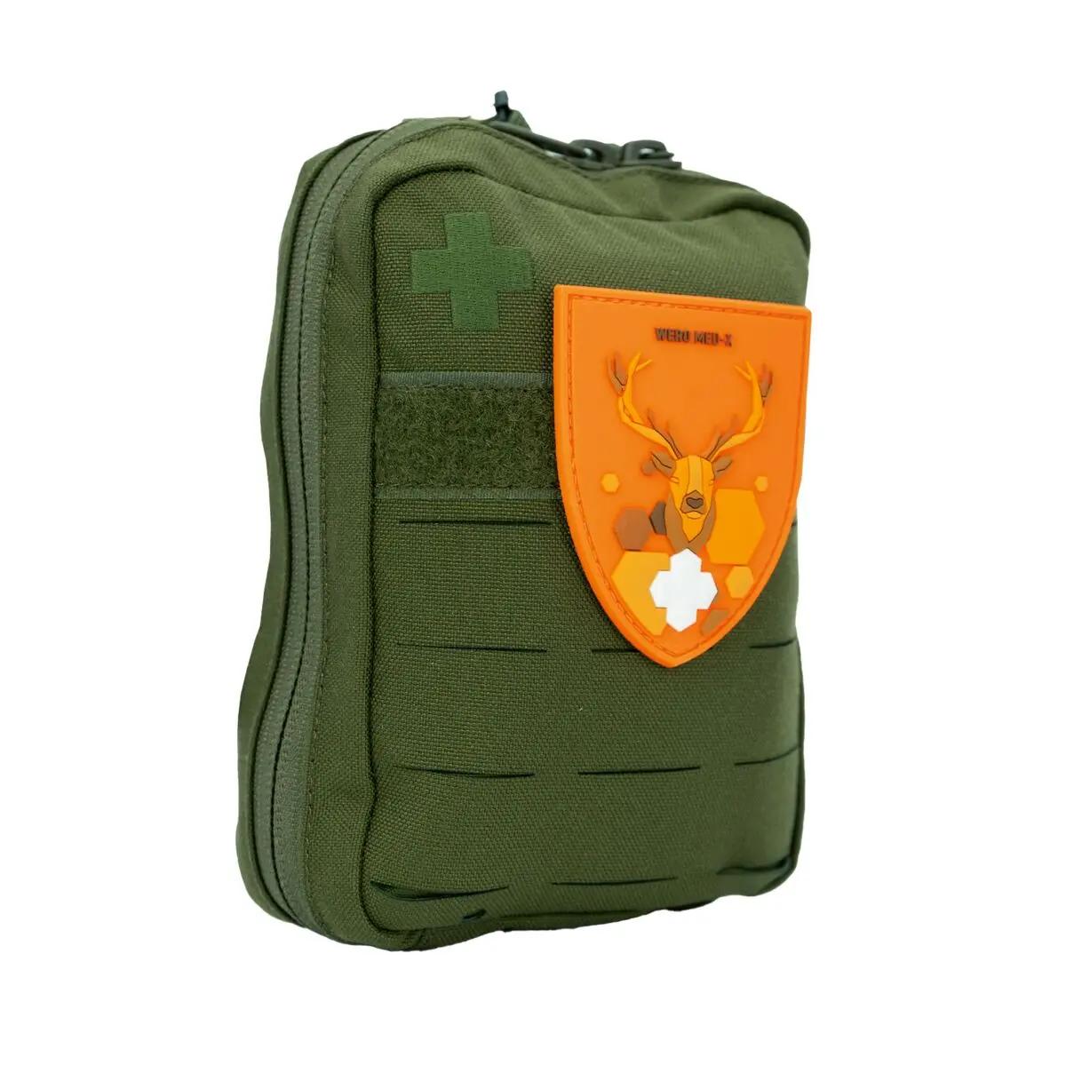 Kompakter WERO MED-X Hunter Medic Pack - Basic mit Reißverschluss, aus strapazierfähigem, wasserabweisendem Cordura und robustem Boden.