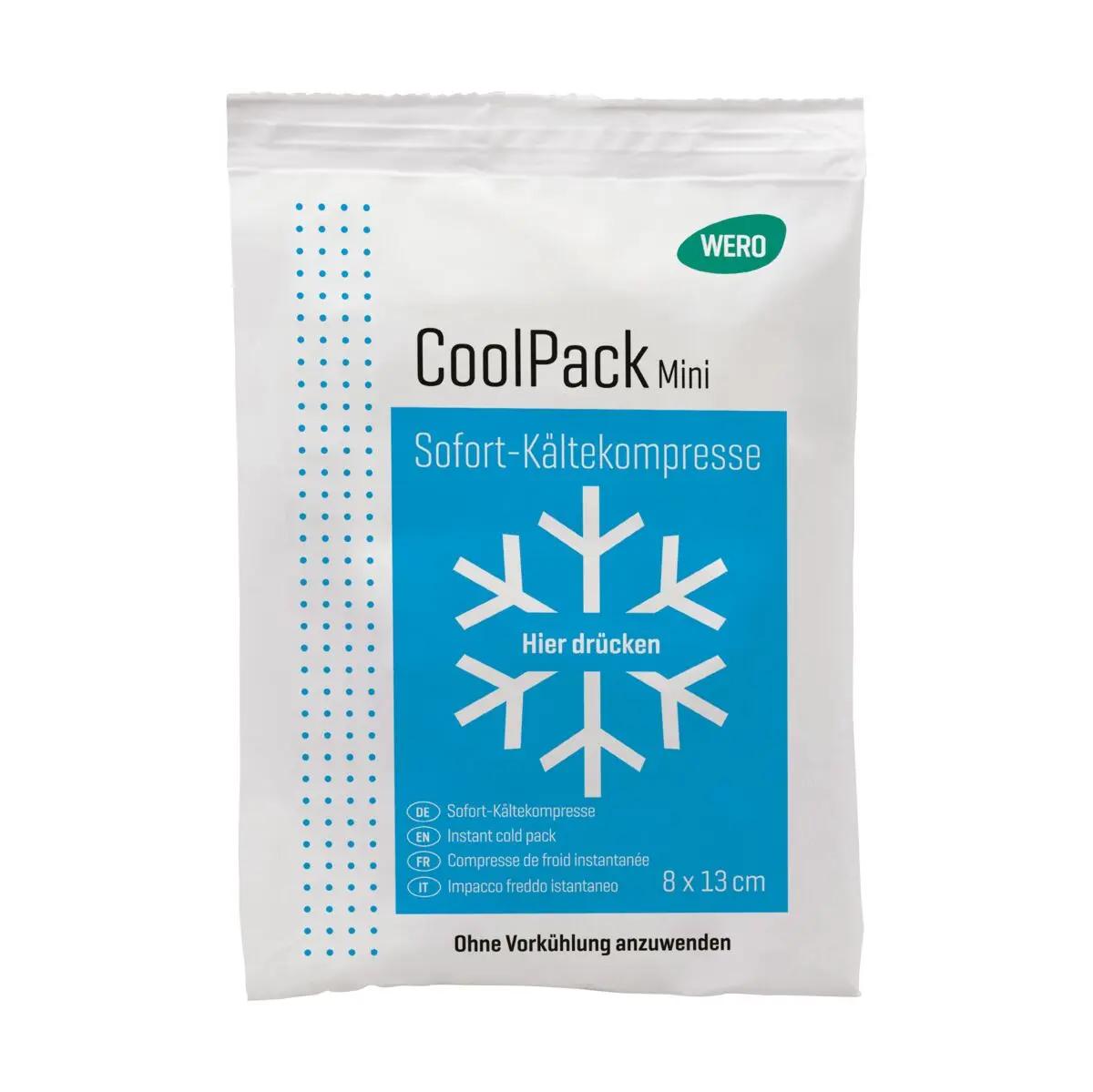 WERO CoolPack Sofort-Kältekompresse - Mini, flexible 8 x 13 cm Packung mit blauer Schneeflocke, Kältekissen zum sofortigen Kühlen ohne Vorkühlung.