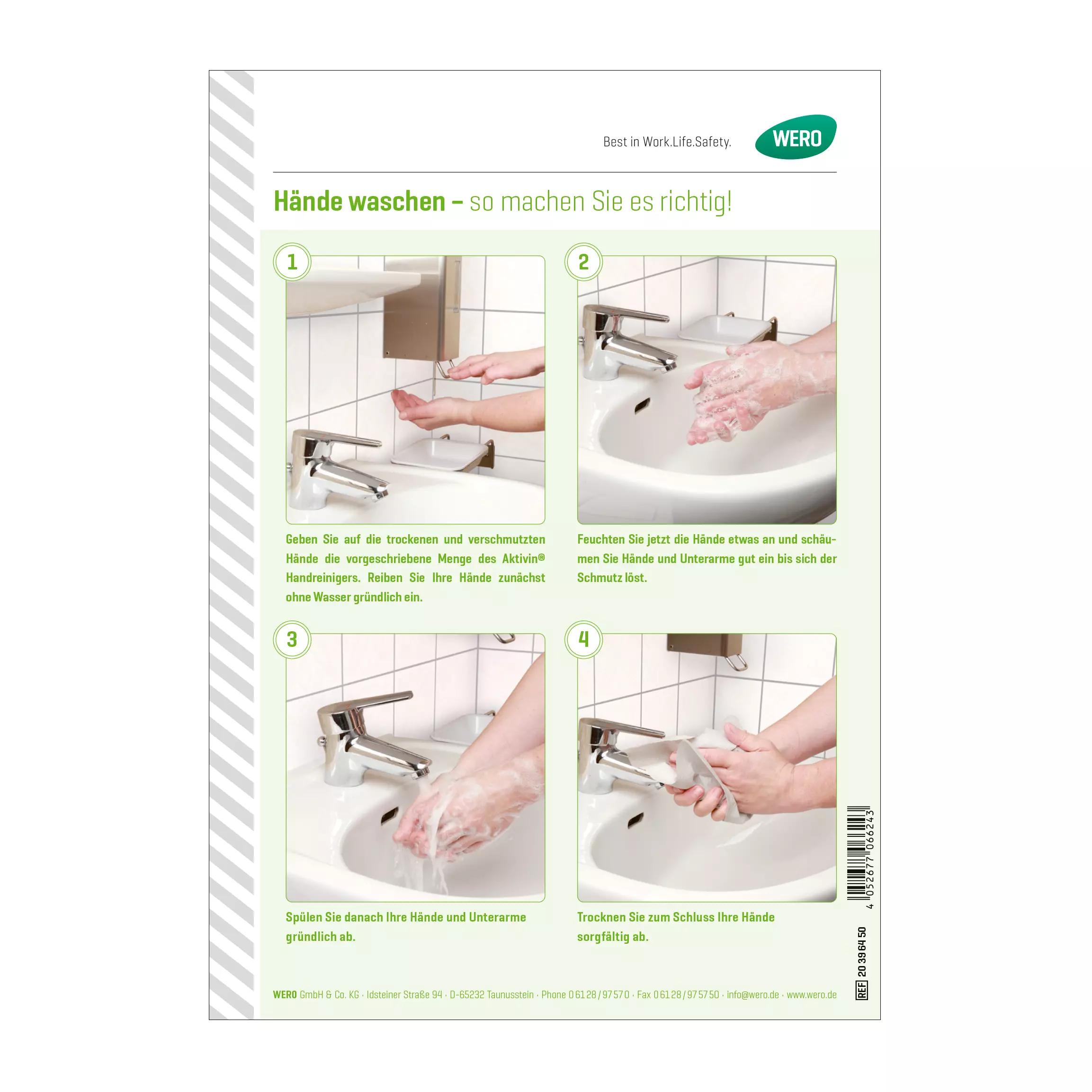 Handwaschtechnik-Schild – NHS-empfohlen, Selbstklebend, Wasserdicht, Für Hygiene Am Arbeitsplatz