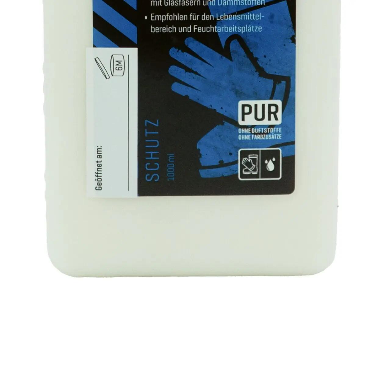 Eine weiße Flasche mit blauem Sticker: Haltbarkeit Aktivin-Produkte - 6M, auf dem Öffnungsdatum und sechsmonatige Haltbarkeit vermerkt werden können.