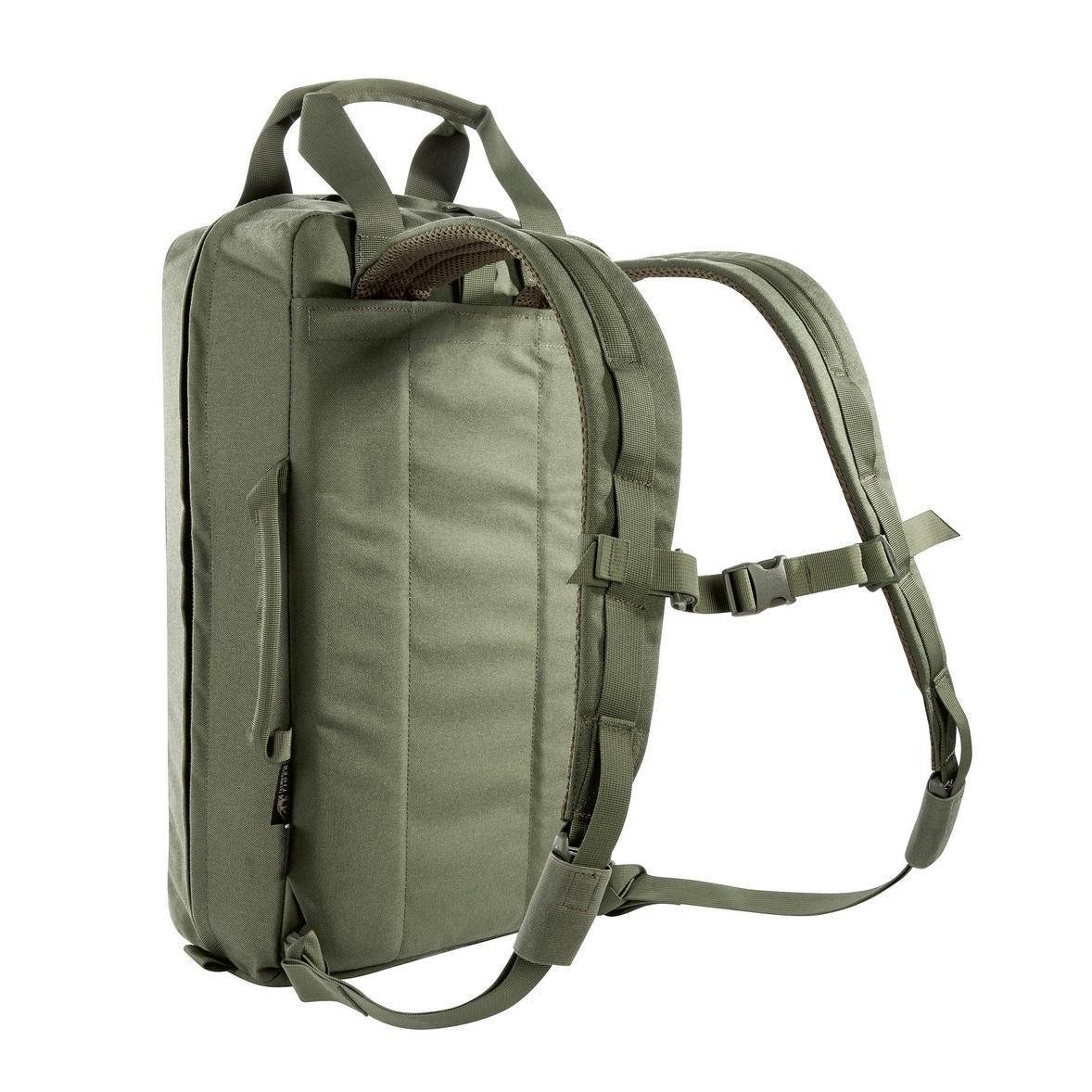 TT Survival Pack von hinten mit zwei verstellbaren Schultergurten, seitlichem Tragegriff und Hauptfach aus robustem, leicht geknittertem Nylon.