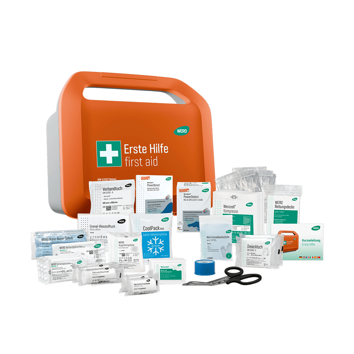 WERO Smart Case®  klein - Erste-Hilfe-Koffer  DIN 13157 - mit Weroplast® PowerDetect Pflastern