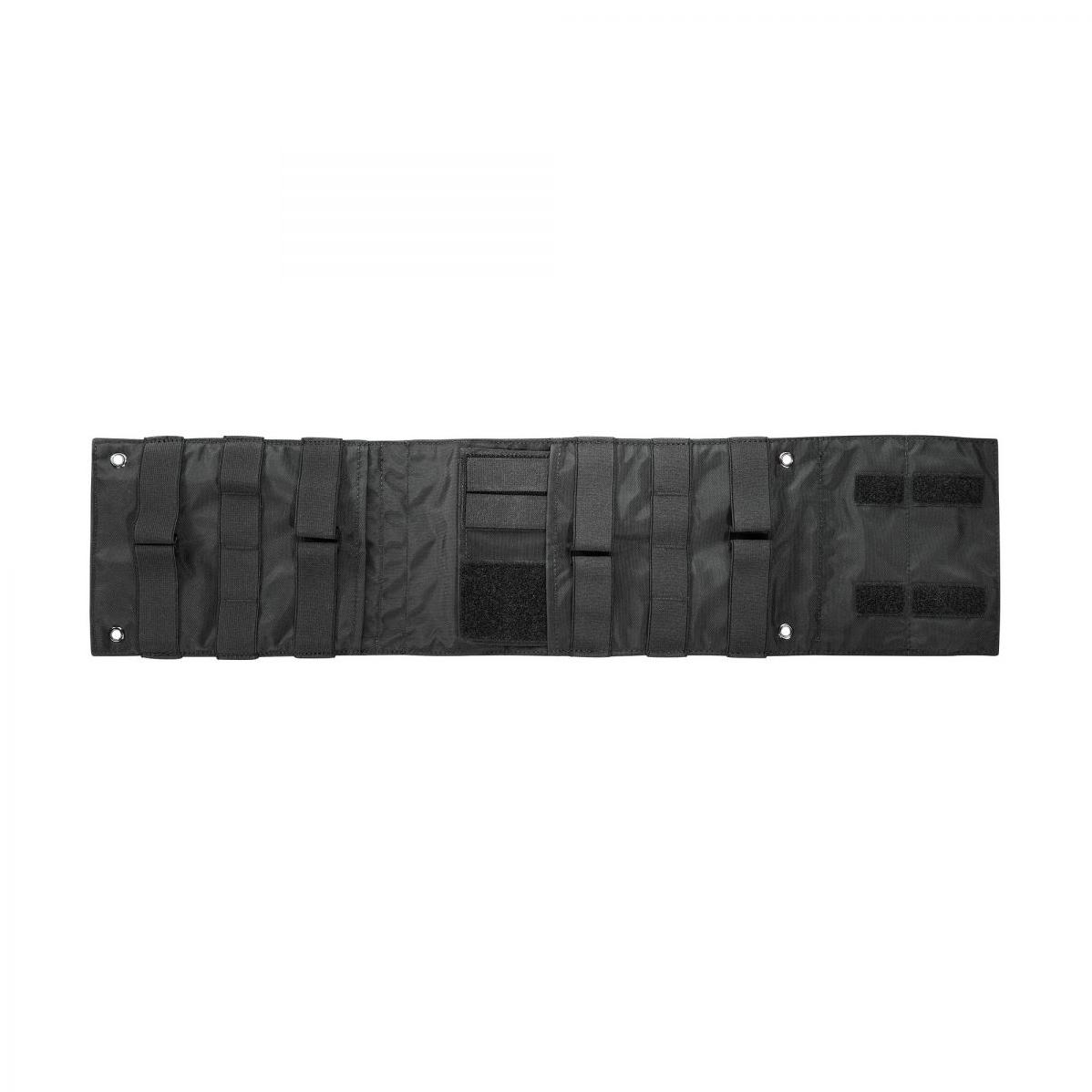 Schwarzer TT IFAK Pouch VL Gürtel mit zentraler Utility-Tasche, zwei Seitentaschen mit Schnallen und verstellbaren Riemen, robust verarbeitet.
