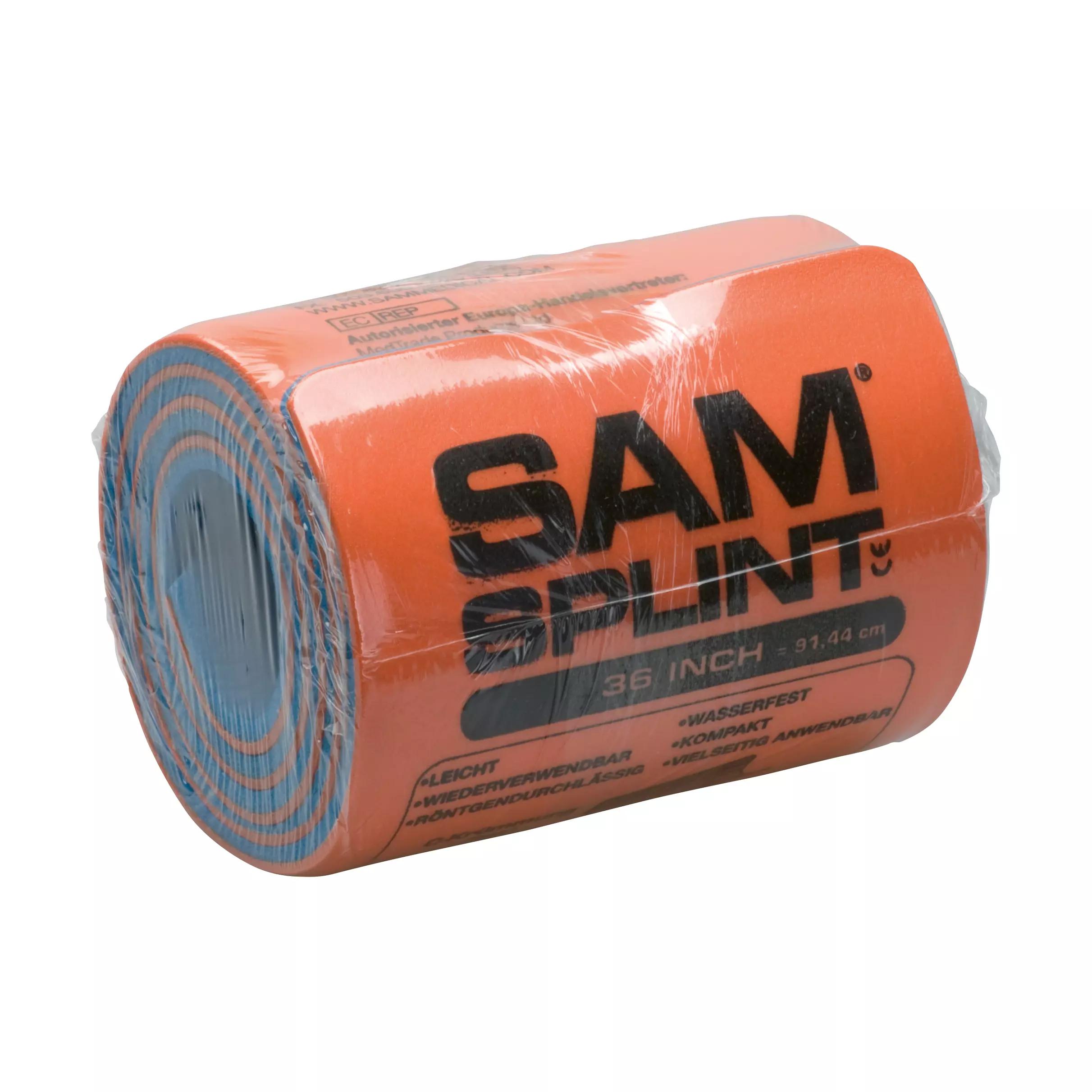 Rolle der SAM® SPLINT Universalschiene mit dünnem Aluminiumkern und engmaschigem High-Tech-Schaumstoff, Größe 11 x 91 cm.