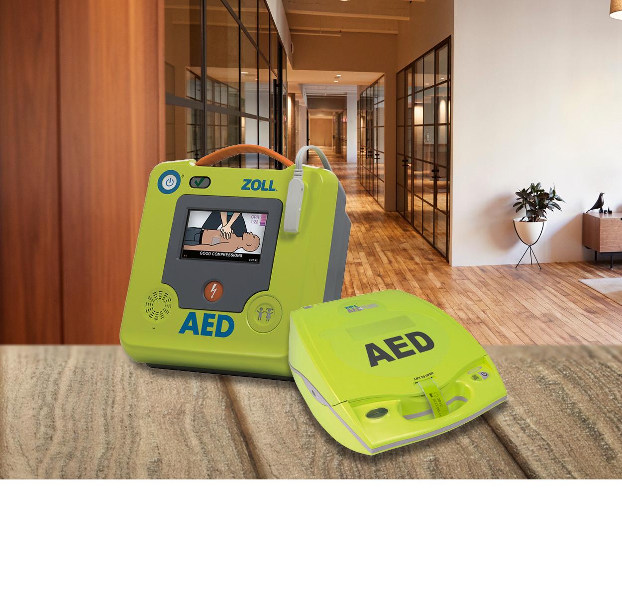 Abbildung des ZOLL AED Defibrillators in neongelb