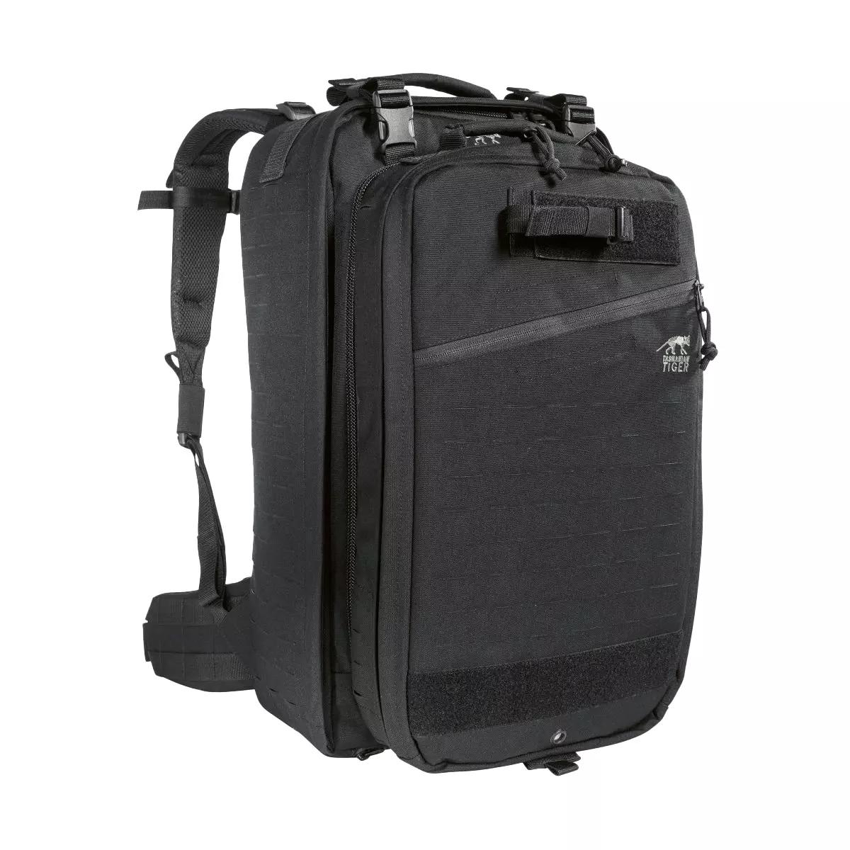 TT First Responder MoveOn MKII – Schwarz Rucksack mit robustem Material, Lasercut-Front, zwei Hauptfächern, Reißverschlüssen und seitlichen Tragegurten.