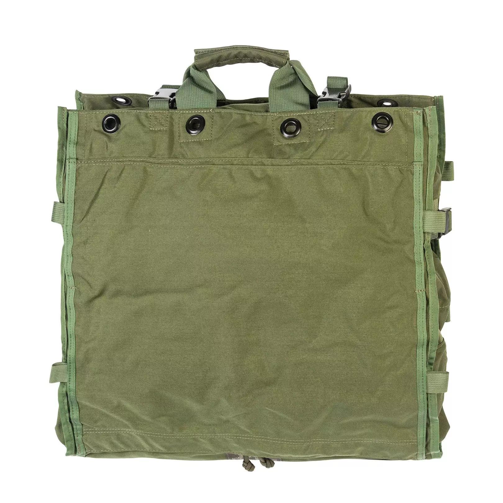Robuste NAR Medic Trauma Sheet Bag - Grün aus 500D CORDURA®, aufrecht stehend mit schwarzen Griffen, seitlichen Gurten und großem Reißverschluss.