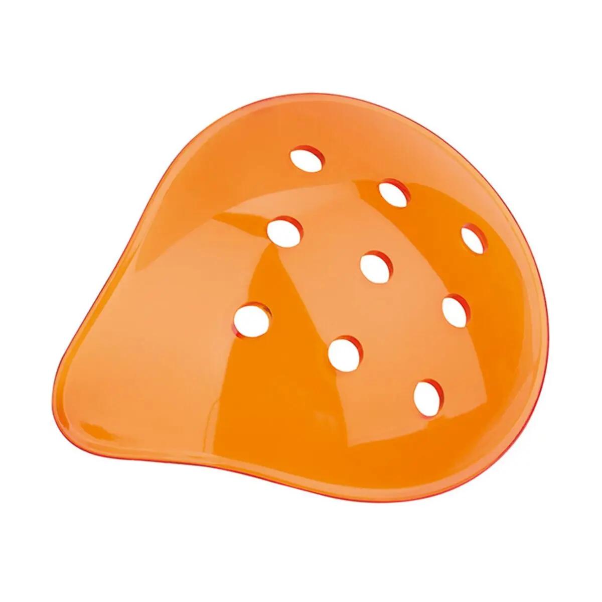 Orangene Lifeguard Polycarbonate Eye Shield Augenschutzkappe mit gewölbter Schale und neun runden Belüftungslöchern aus stabilem Kunststoff.