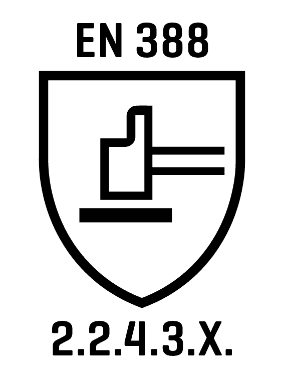 Schwarz umrandetes weißes Wappenschild mit horizontal liegendem schwarzem Hammer auf schwarzem Balken.