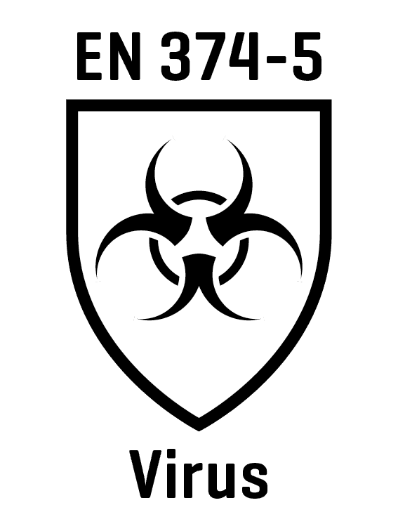 Weißes Schild im Wappendesign mit zentral platziertem schwarzen Biohazard-Symbol