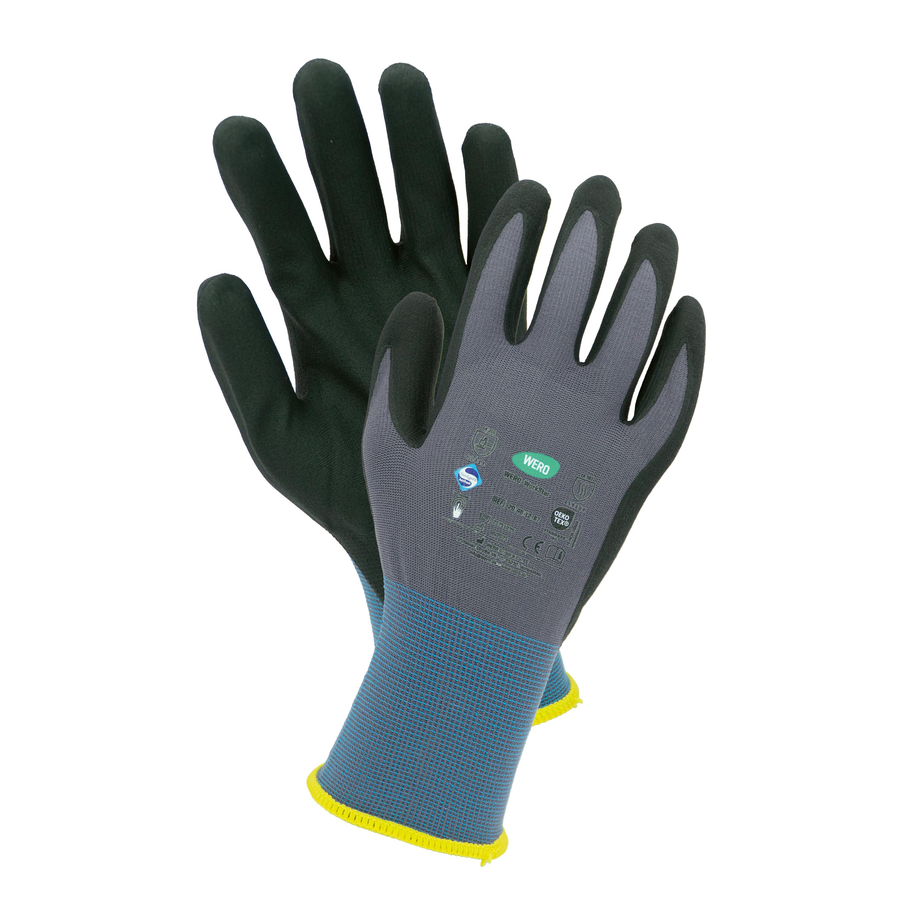 Assembly glove WERO WorkStar, 12 pairs - Grey, 7