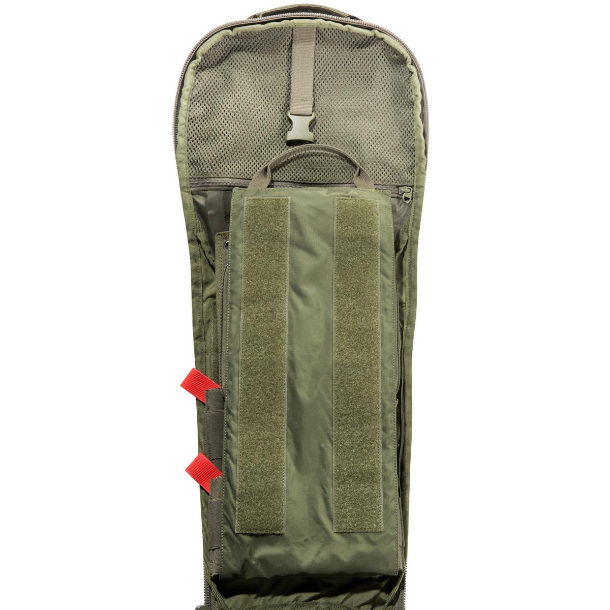 TT Modular Medic Insert 30 VL mit Klettstreifen, Blind-Klett und drei unterschiedlich großen Zubehörtaschen, grün mit rotem Zugband.