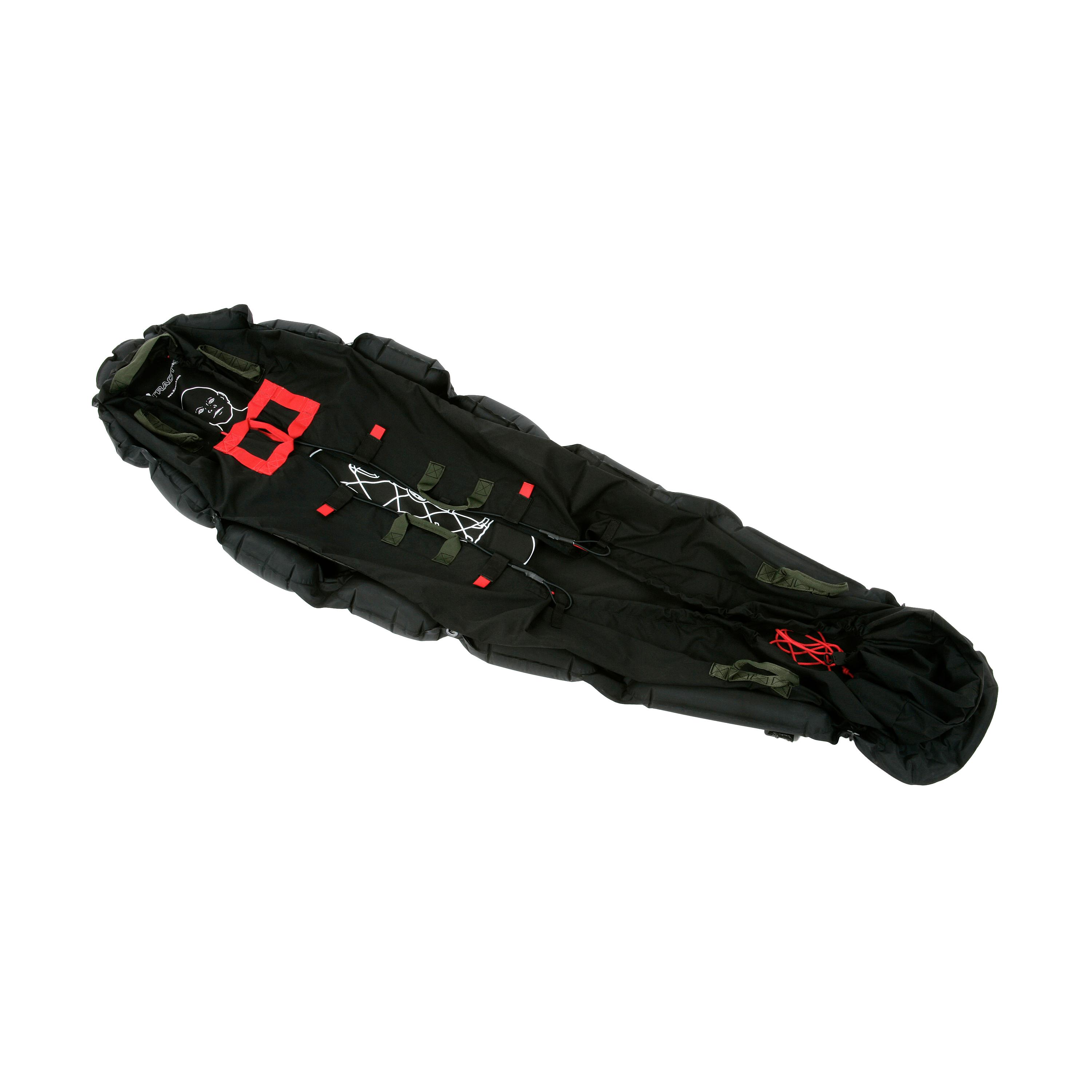 Xtract™SR Afloat Schwimmhilfe in Schwarz mit roten Akzenten, mehreren Gurten und markantem roten O-Logo auf der linken oberen Seite.