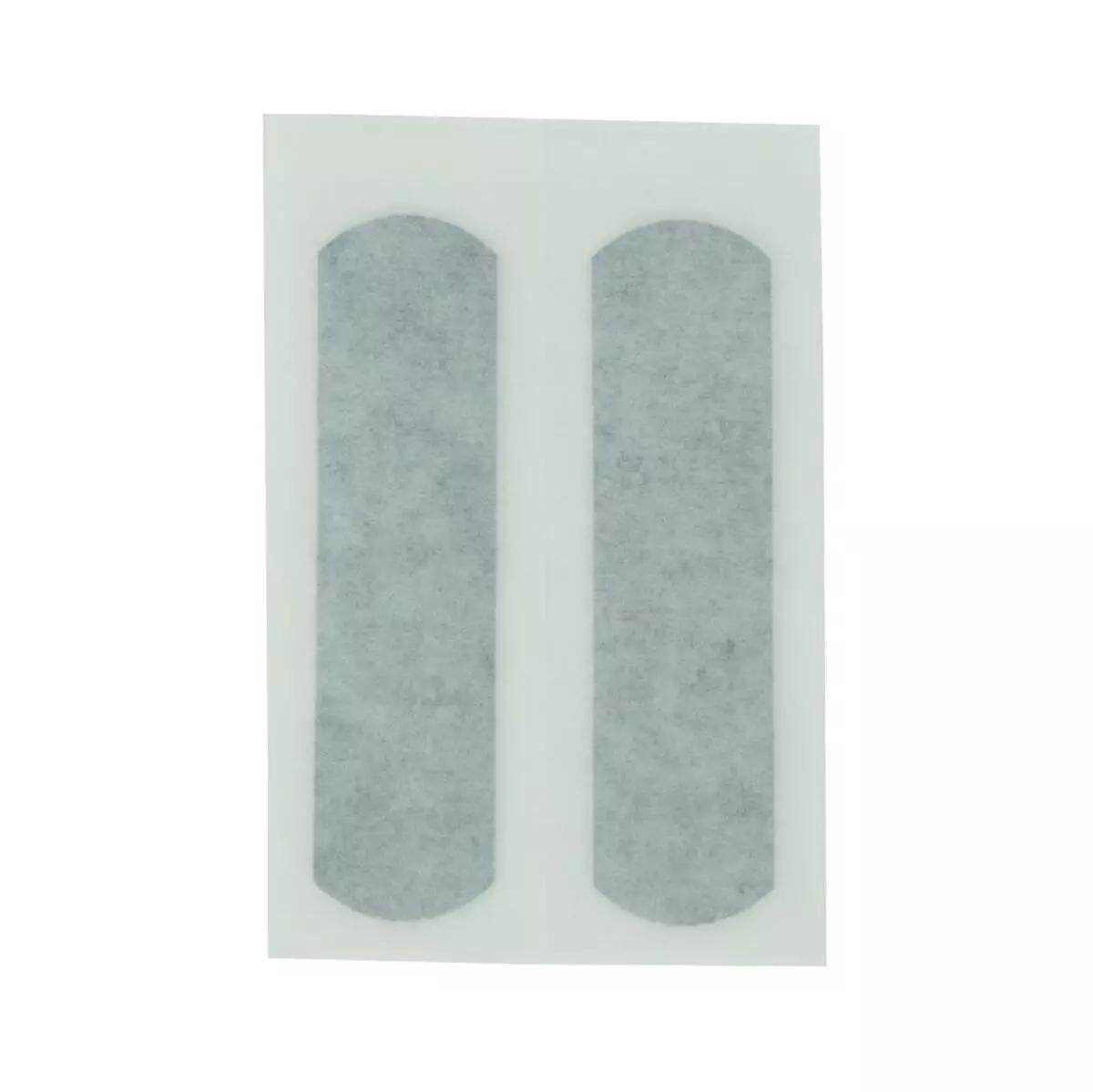 Zwei leicht graue WERO MED-X® TrostPflaster Mini Mix mit abgerundeten Ecken und extra starker Klebkraft aus elastischem, textilem Gewebe.