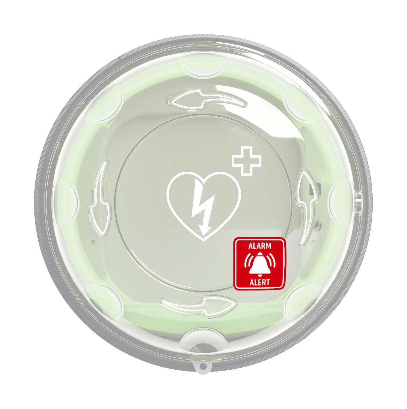 Aufkleber für AED-Schrank: Alarm 
