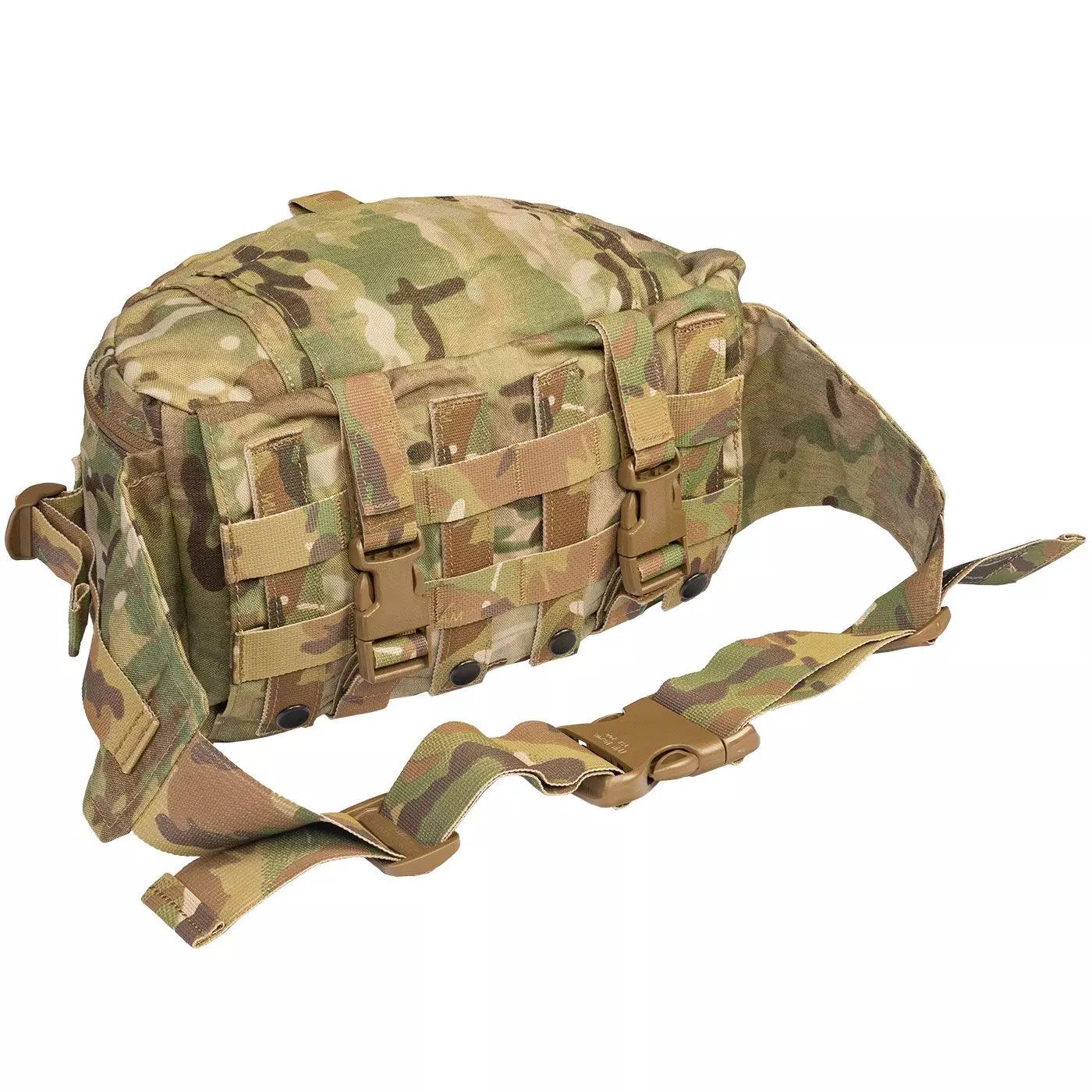 Tarnfarbene NAR Squad Kit / Hüfttasche mit großem zentralen Fach, mehreren Befestigungspunkten und Stauraum für eine Trauma-Schere.