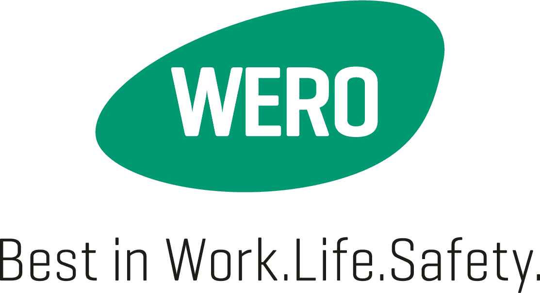 WERO Logo in grüner Ovalform mit weißer Schrift
