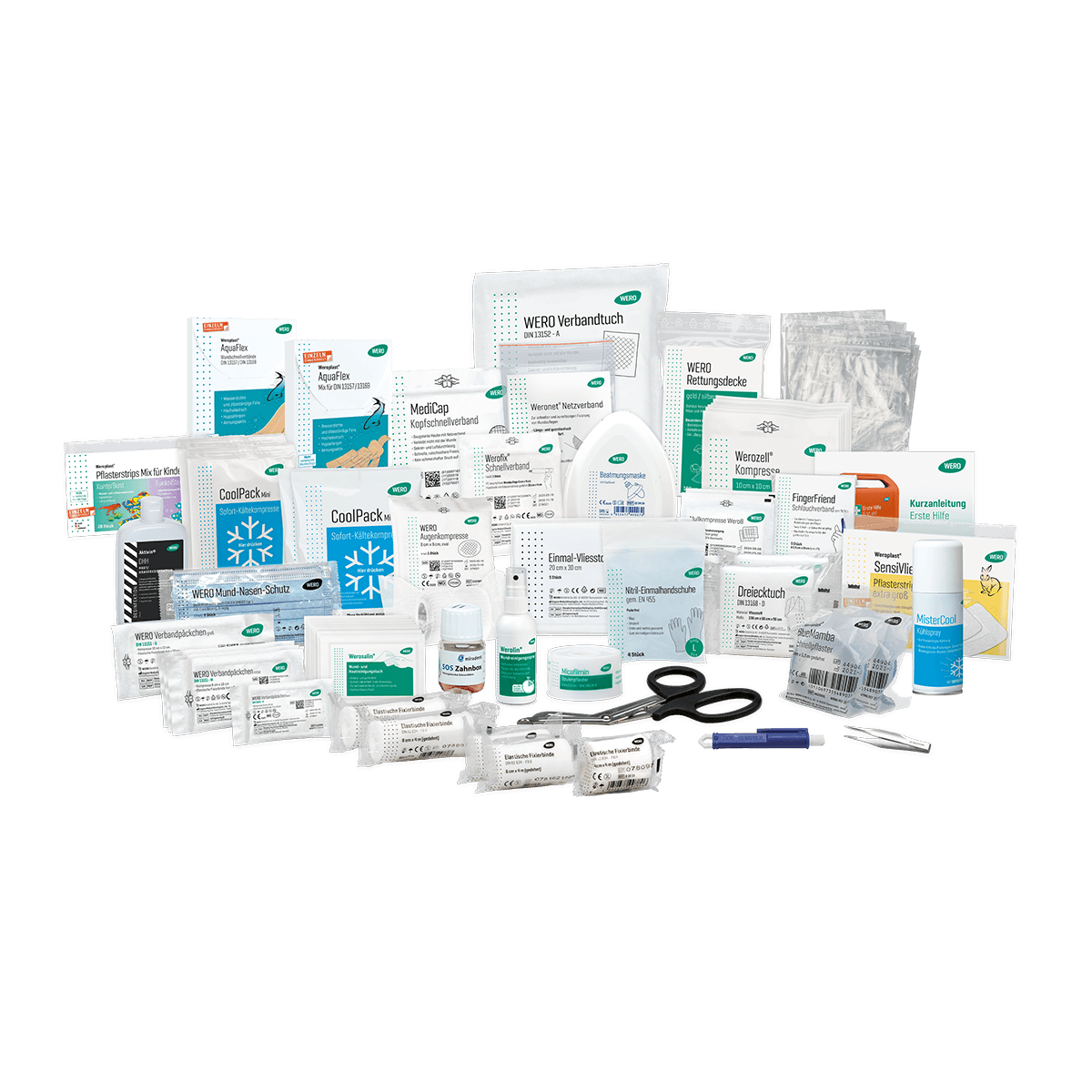 WERO Füllung Erste-Hilfe-Koffer - Kinder inkl. DIN 13157 und branchenspezifischer Erweiterung