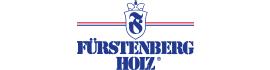 Fürstenberg Holz Logo mit blauem Schild, Krone und stilisiertem F