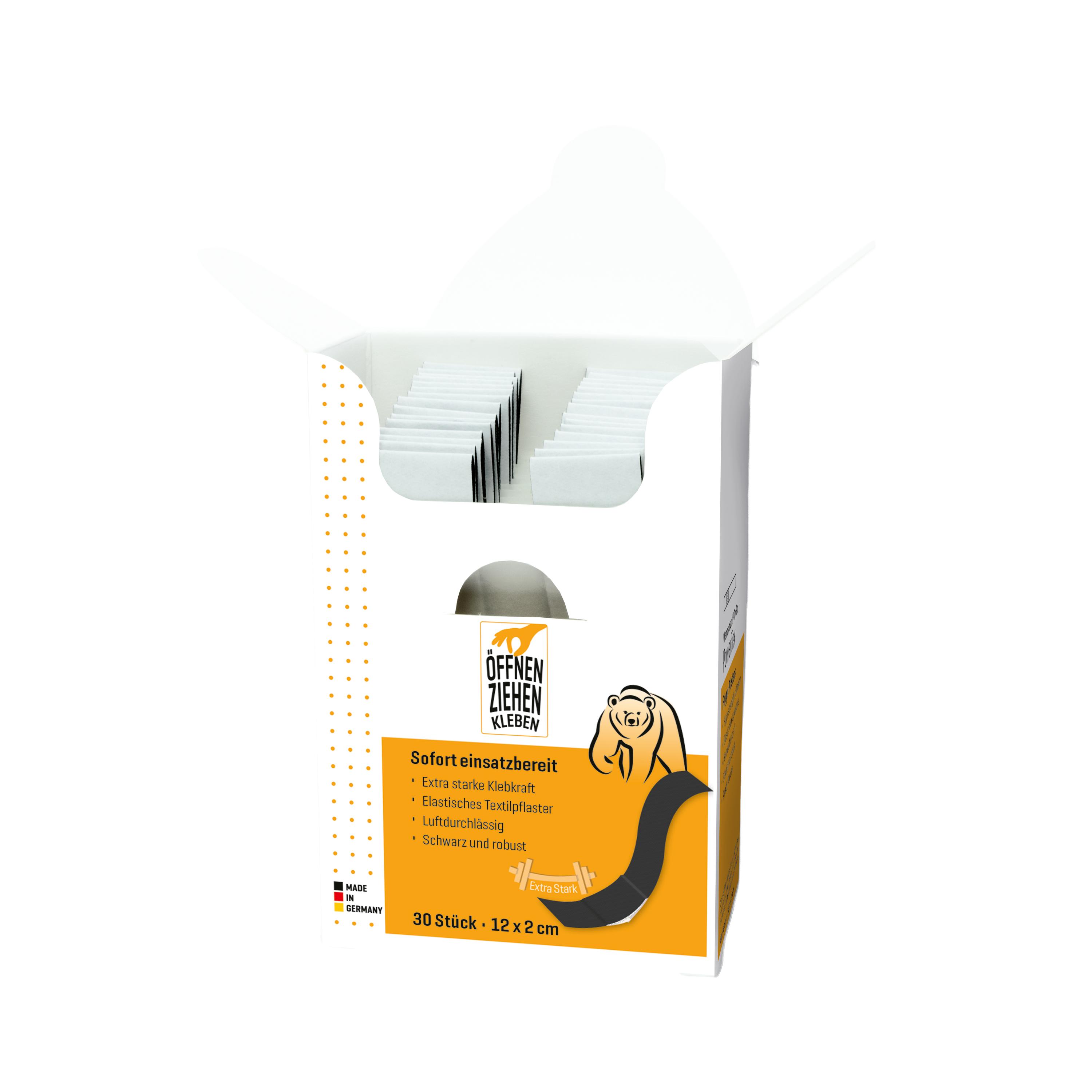 Weiße Schachtel Werosmart® To Go PowerTex Sofortpflaster – Fingerpflaster mit extra starker Klebkraft, praktisch verpackt und hygienisch einzeln entnehmbar.