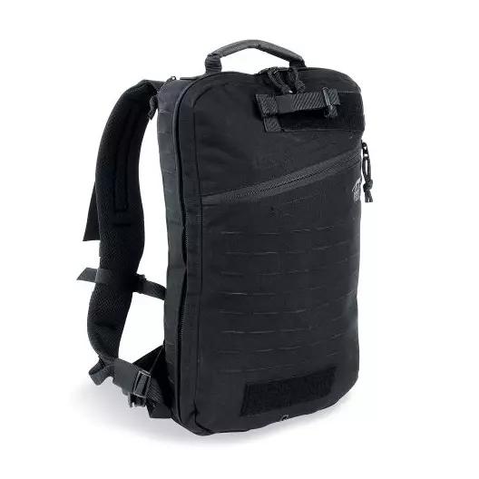 TT Medic Assault Pack MKII Rucksack - M, Schwarz mit Laser Cut MOLLE-System, übersichtlicher Innenaufteilung und abnehmbaren Schulterträgern in Seitenansicht.