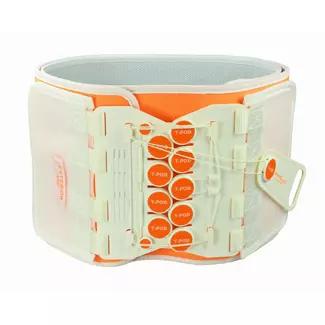 Ein Arrow® T-POD™ - Orange Beckengurt mit innovativem Seilzugsystem, röntgen- und CT-durchlässig, flexible Universalgröße.