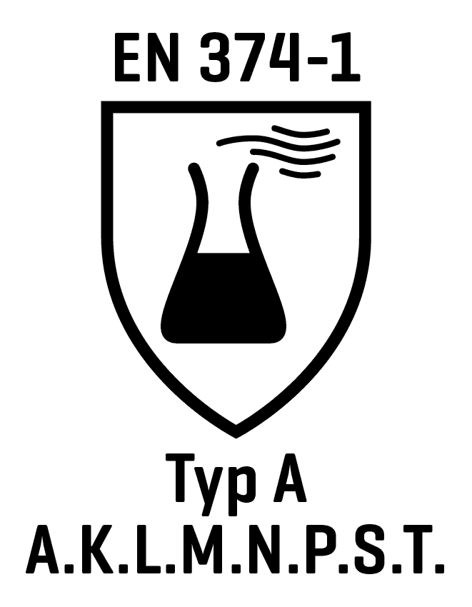 Schwarzes Kolbenflaschen-Symbol mit Wellenlinie auf weißem Schild vor schwarzem Hintergrund