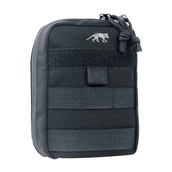 Schwarze TT Tac Pouch TREMA mit mehreren Fächern, Reißverschluss, verstärkten Schnallen und auffälligem Katzenlogo vorn links.