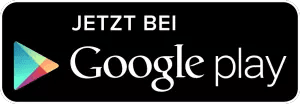 Schwarzer Button mit weißem Text "JETZT BEI Google play" und Google Play-Dreieck links unten