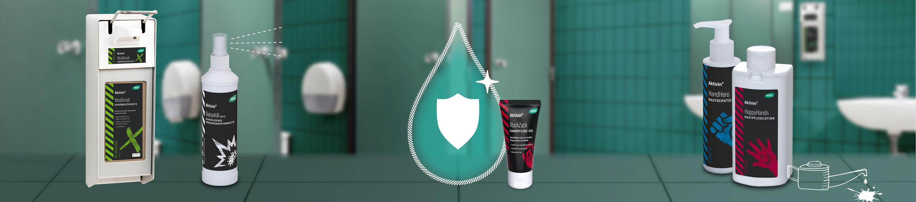 Eine Übersicht über diverse Hygiene-Produkte von WERO.