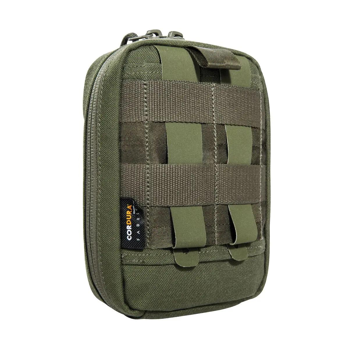 TT Tac Pouch Medic - Oliv als kompakte Erste-Hilfe-Tasche aus robustem, olivgrünem Stoff mit Reißverschluss, mehreren Gurten und CORDURA-Label.