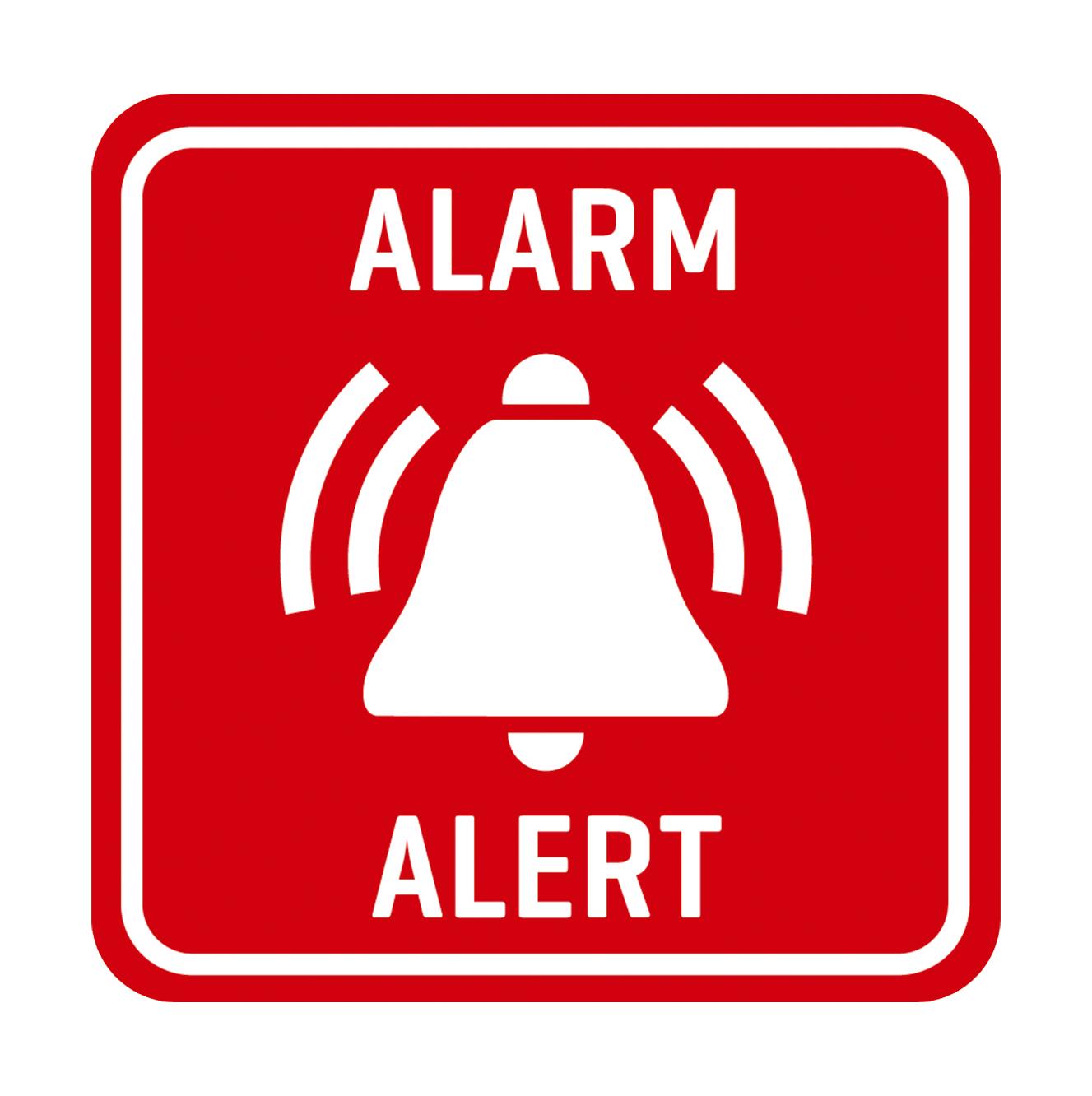 Aufkleber für AED-Schrank: Alarm 