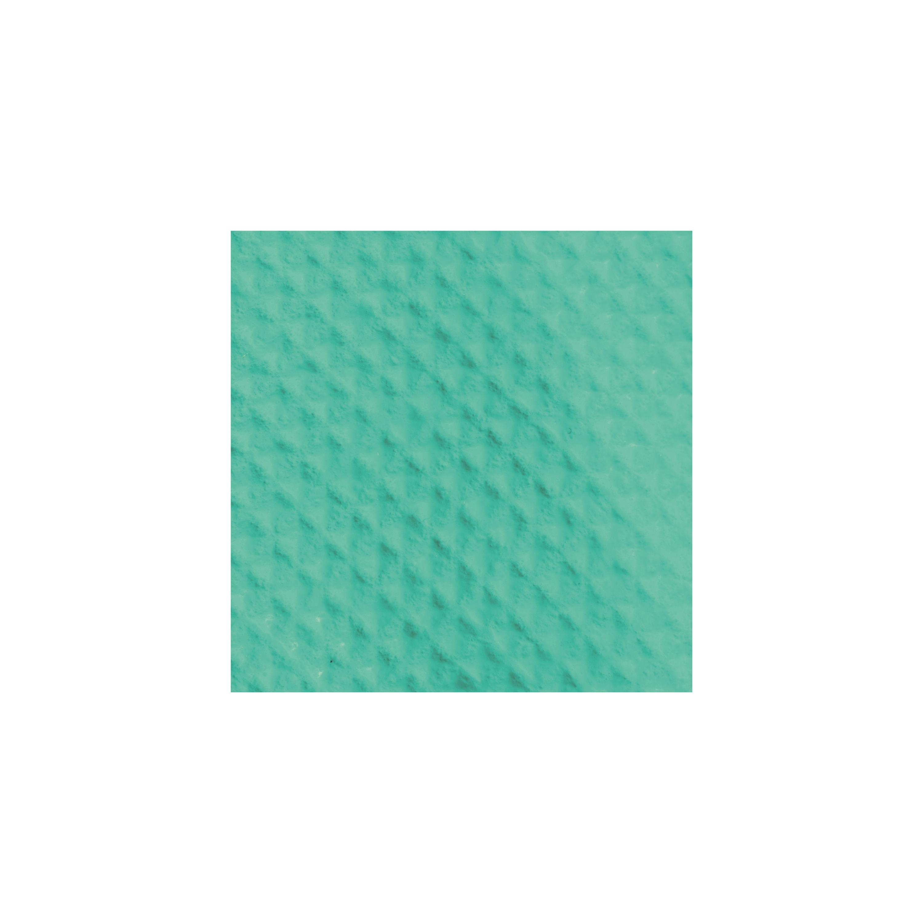 Nahaufnahme eines Chemikalienschutzhandschuh Nitril 33 mit leuchtend grünem, diagonal gewebtem Profil und wasserreflektierender Oberfläche.