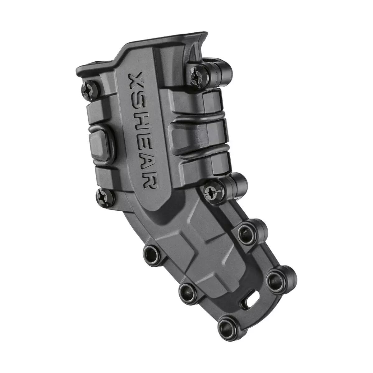 XSHEAR® Gen2 Tactical Holster / Halter in Pistolenform aus Hartkunststoff mit sechs sichtbaren Schrauben und leicht geöffneter Klappe für sicheres Magazinhalt.