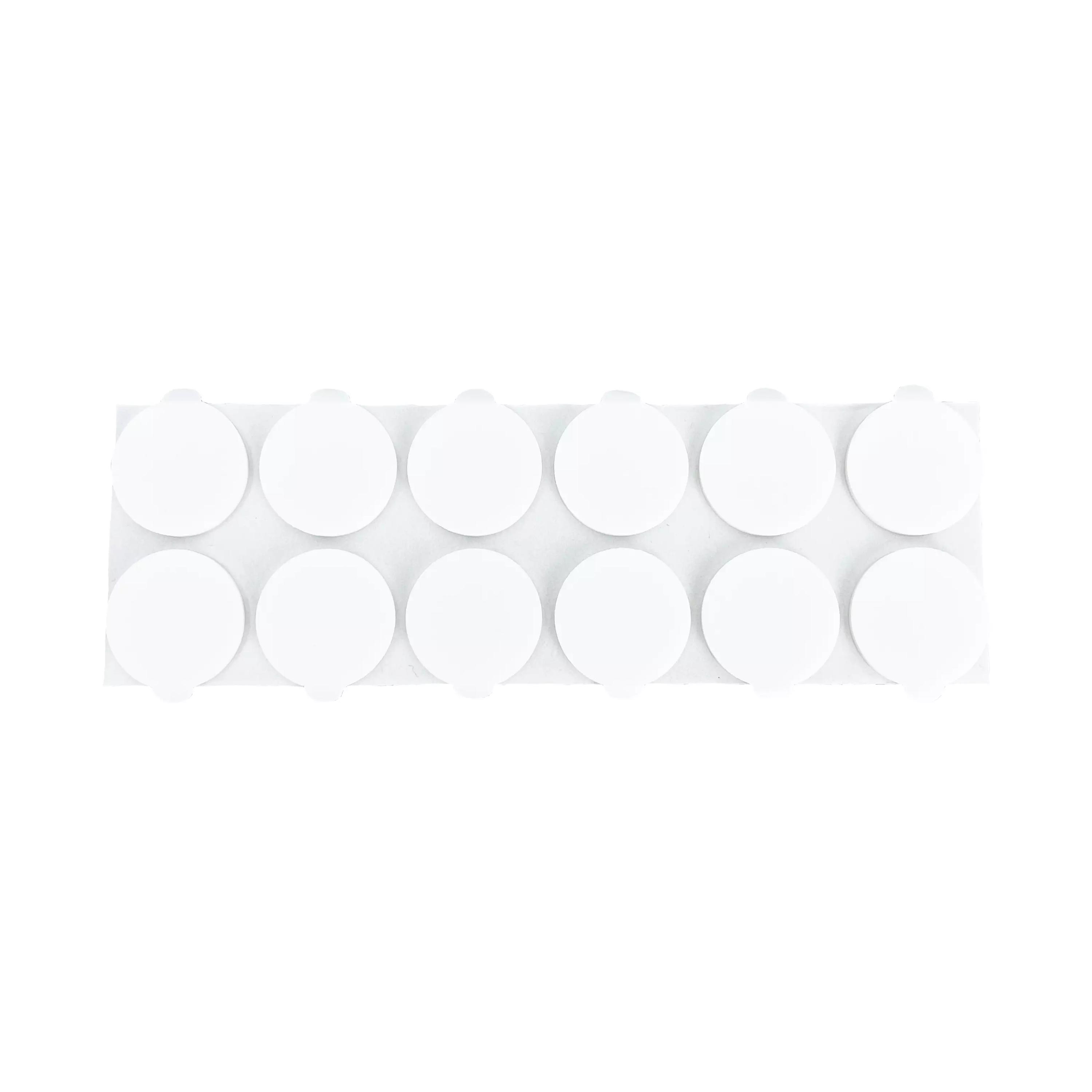 Ein rechteckiges Blatt mit zehn runden Klebepunkte, 12 Stk, leicht strukturiert, auf weißem Trägermaterial.