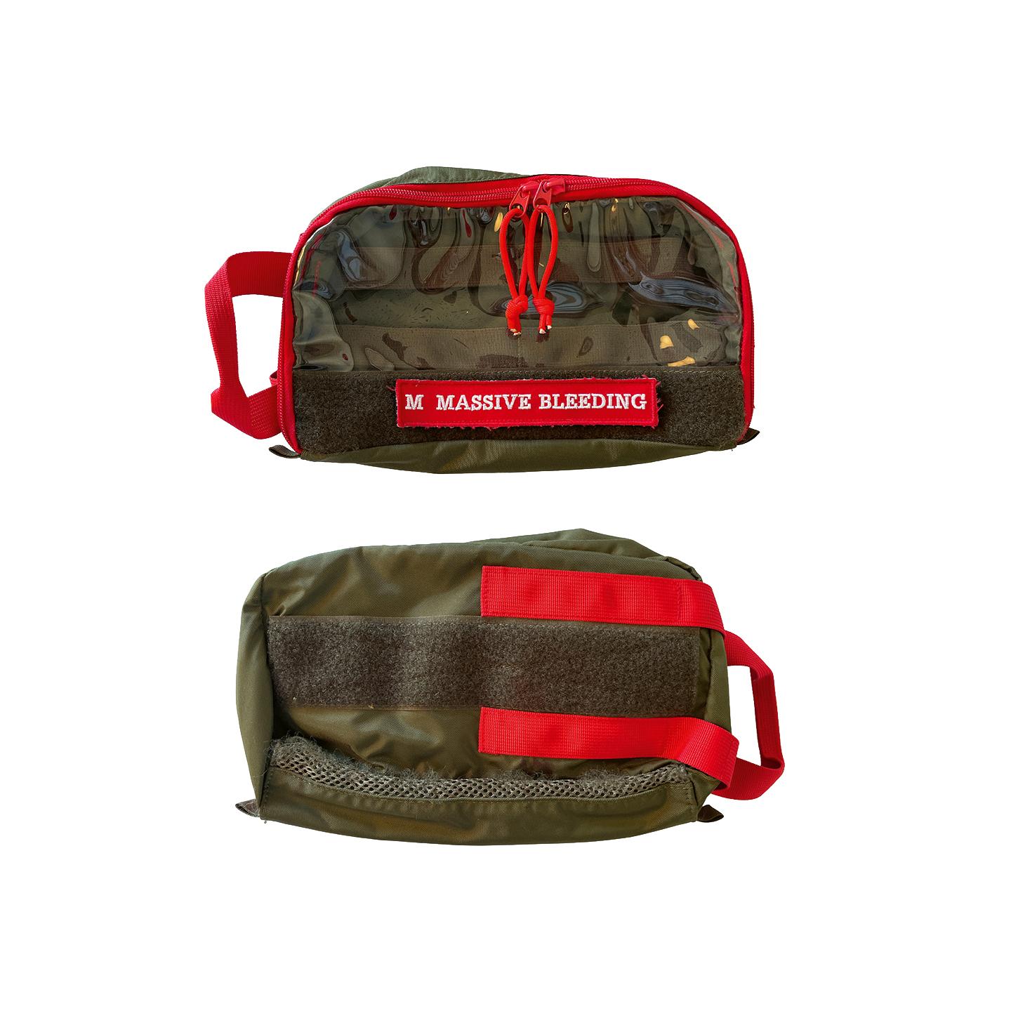 DeTacMedic Modular Pouch S - steingrau-oliv, Rot